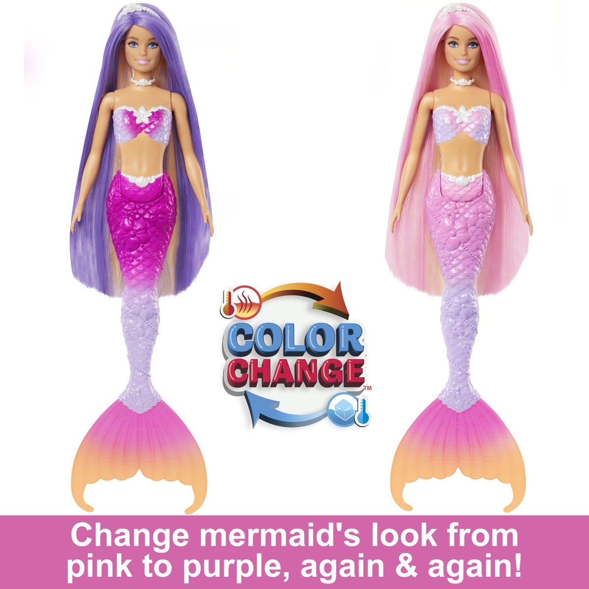 BARBIE, lutka, sirena s promjenom boje