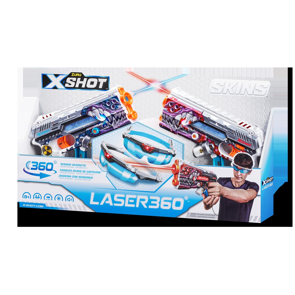 X-SHOT Skins Laser 360, set za igru, pištolj + naočale - Image 2