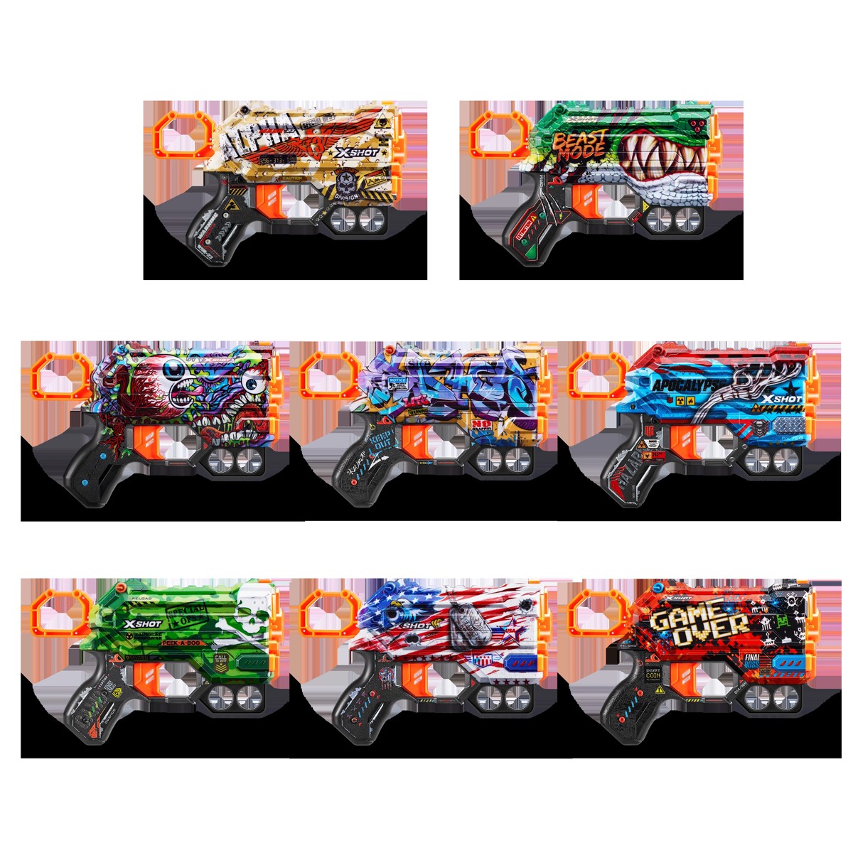 X-SHOT Skins, pištolj, sa spužvastim mecima - Manace - Image 6