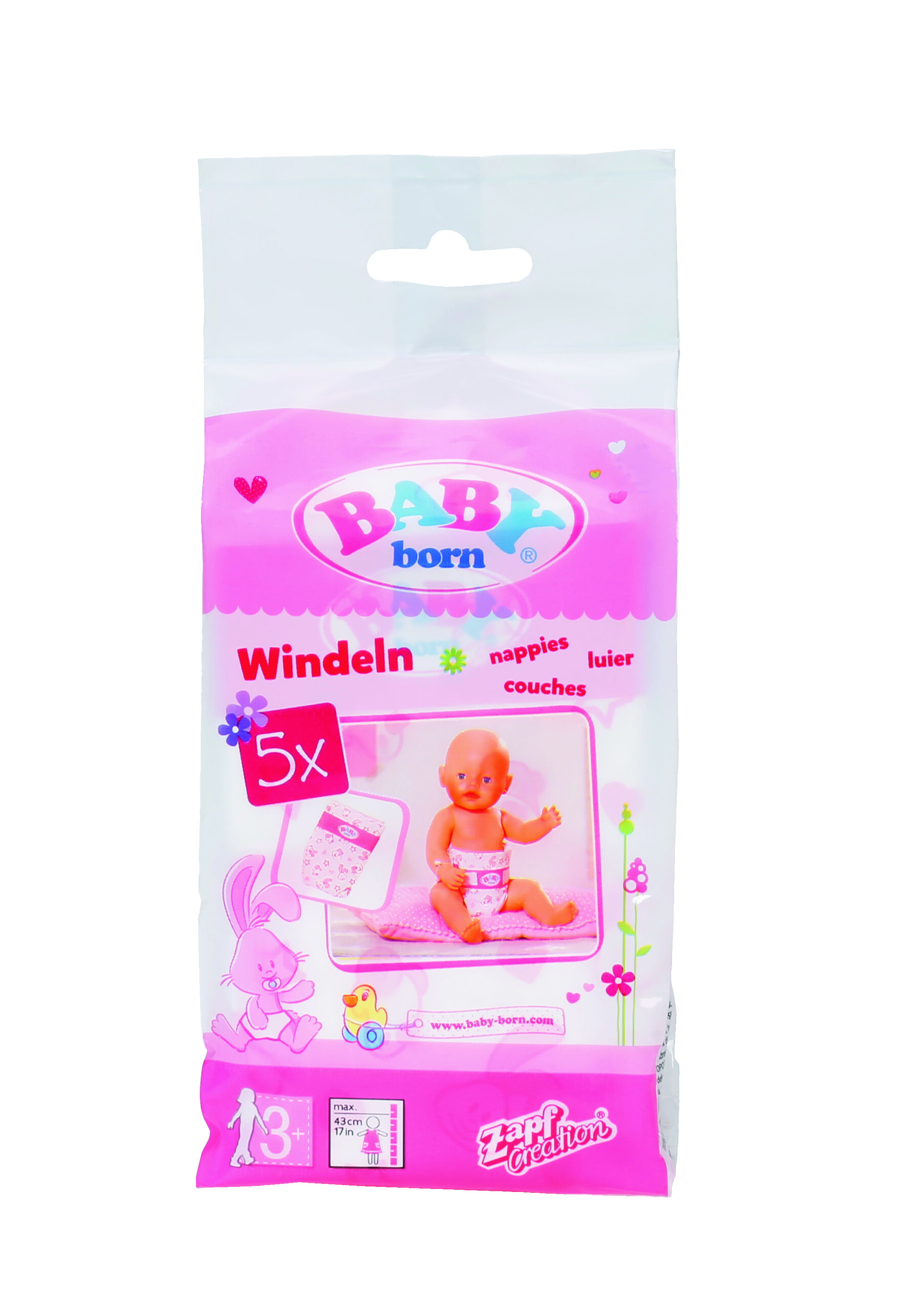ZAPF BABY BORN pelene - 5kom 826508