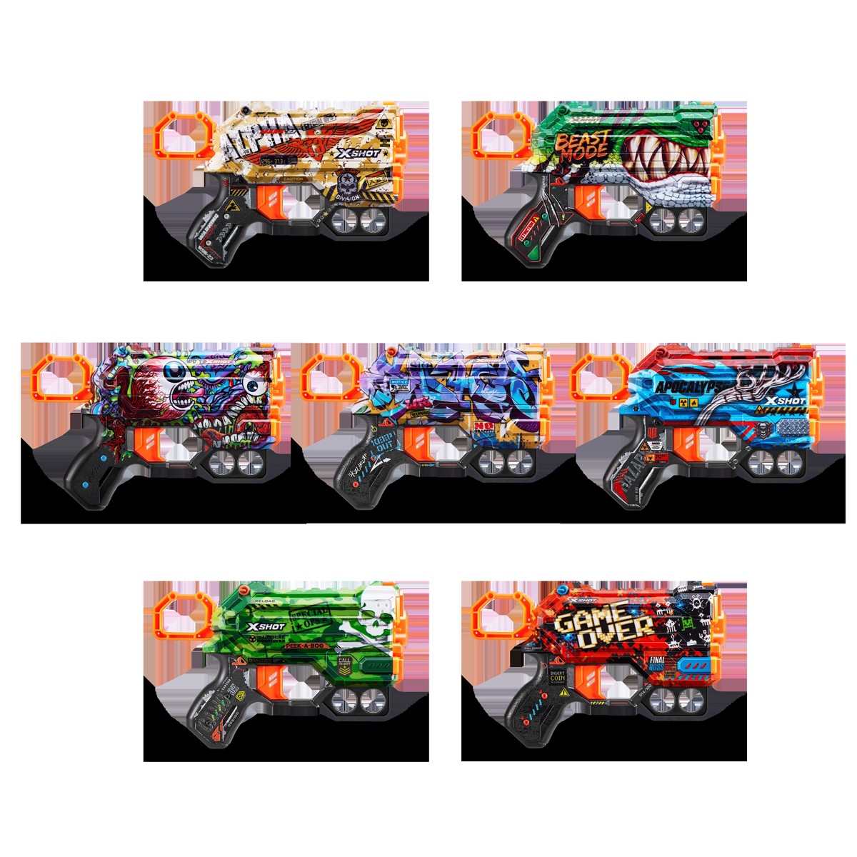 X-SHOT Skins, pištolj, sa spužvastim mecima - Manace - Image 5