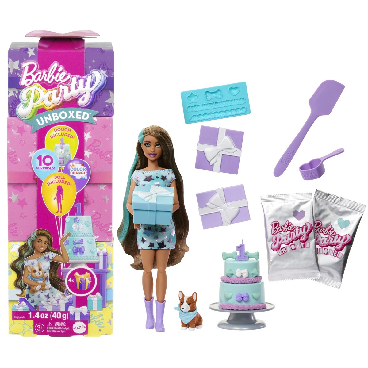 BARBIE rođendanska zabava, lutka, smeđa