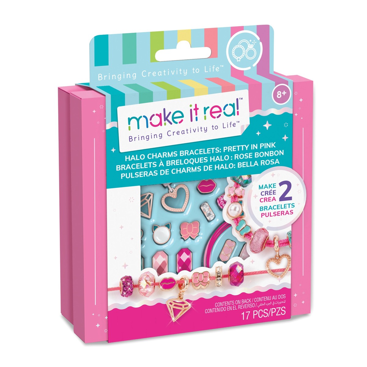 MAKE IT REAL, kreativni set, narukvice Pretty in pink mini