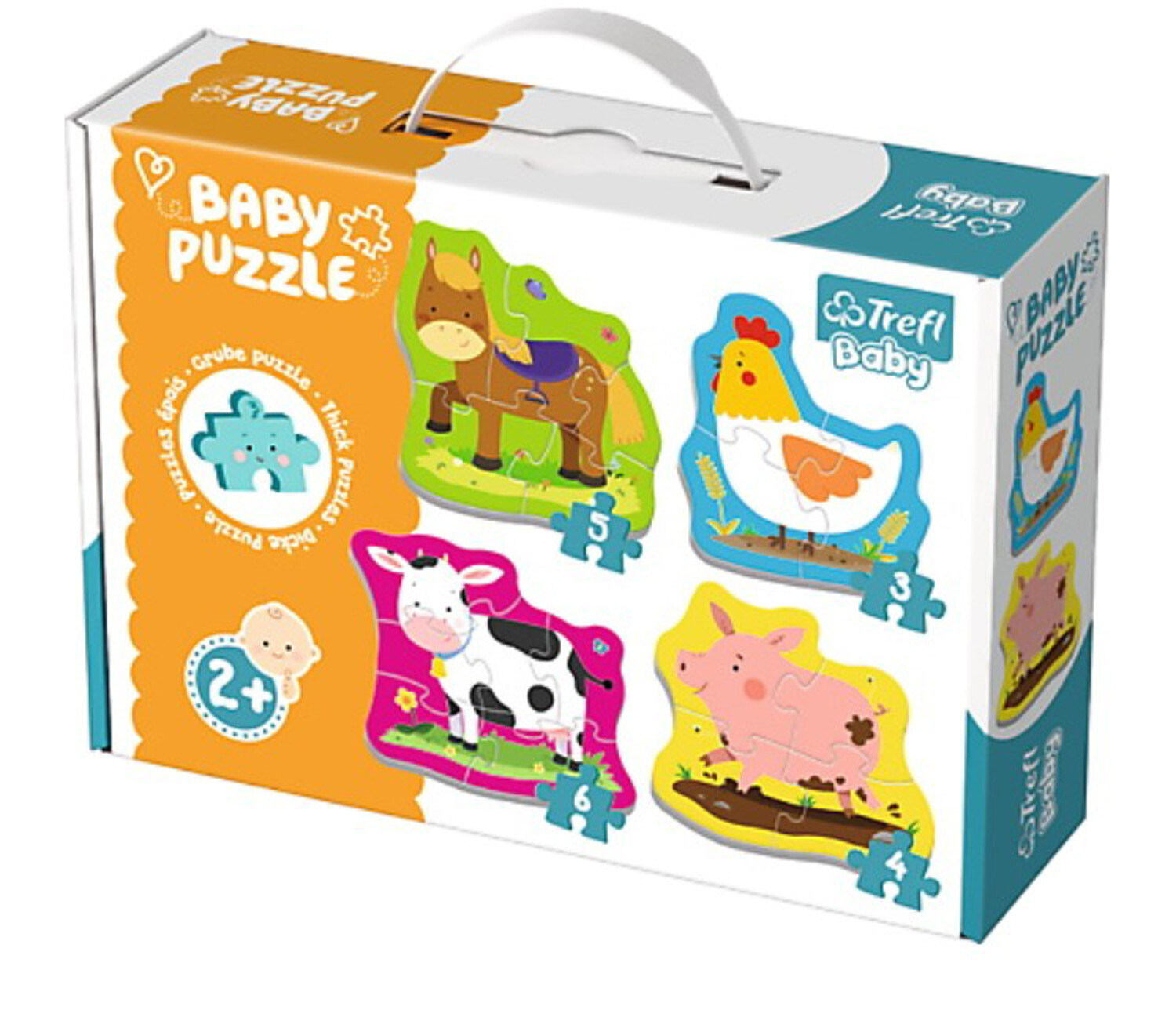 TREFL baby puzzle životinje na farmi (3,4,5,6) 36070