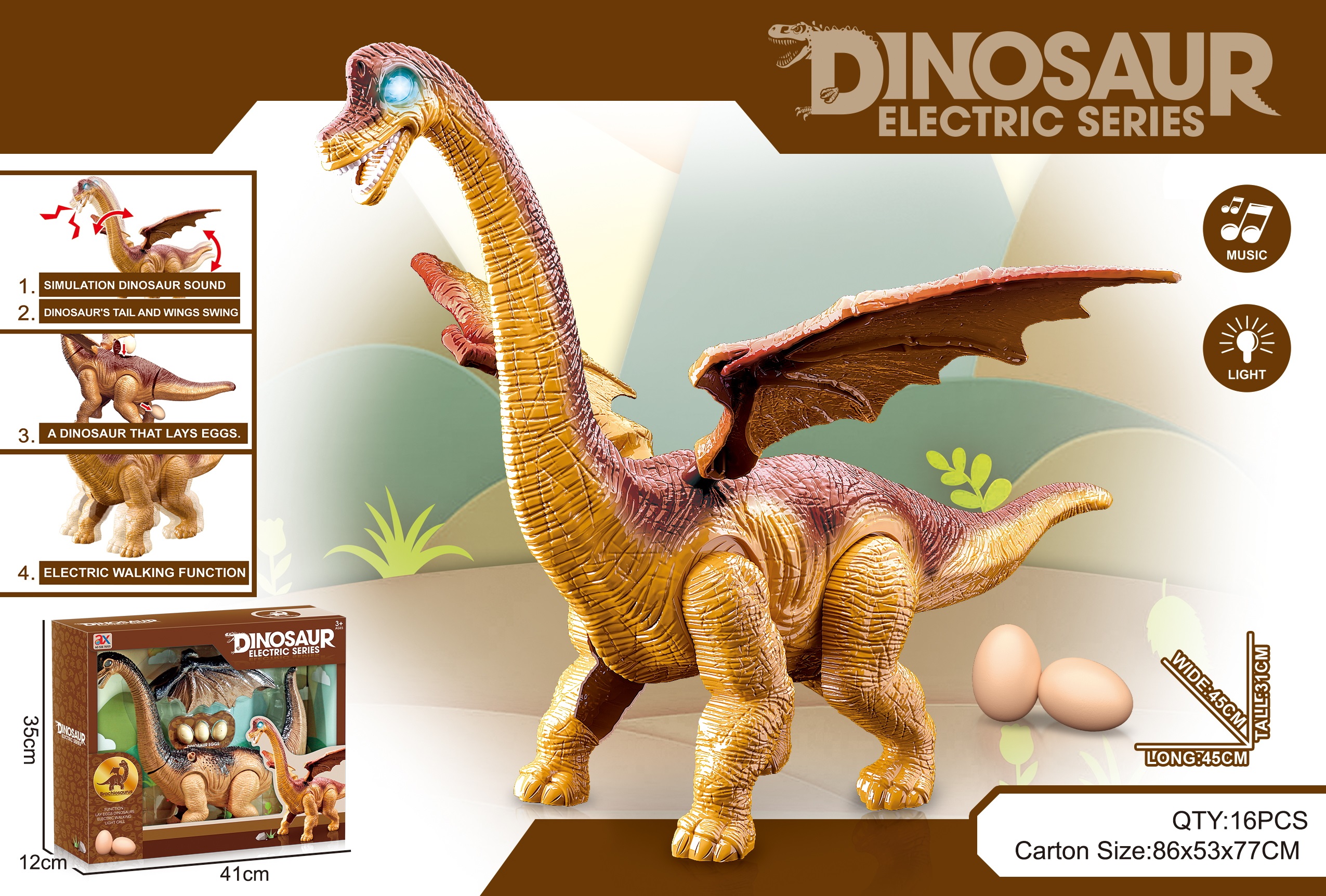 FUNNYKIDS Brahiosaur, 45 cm 30809