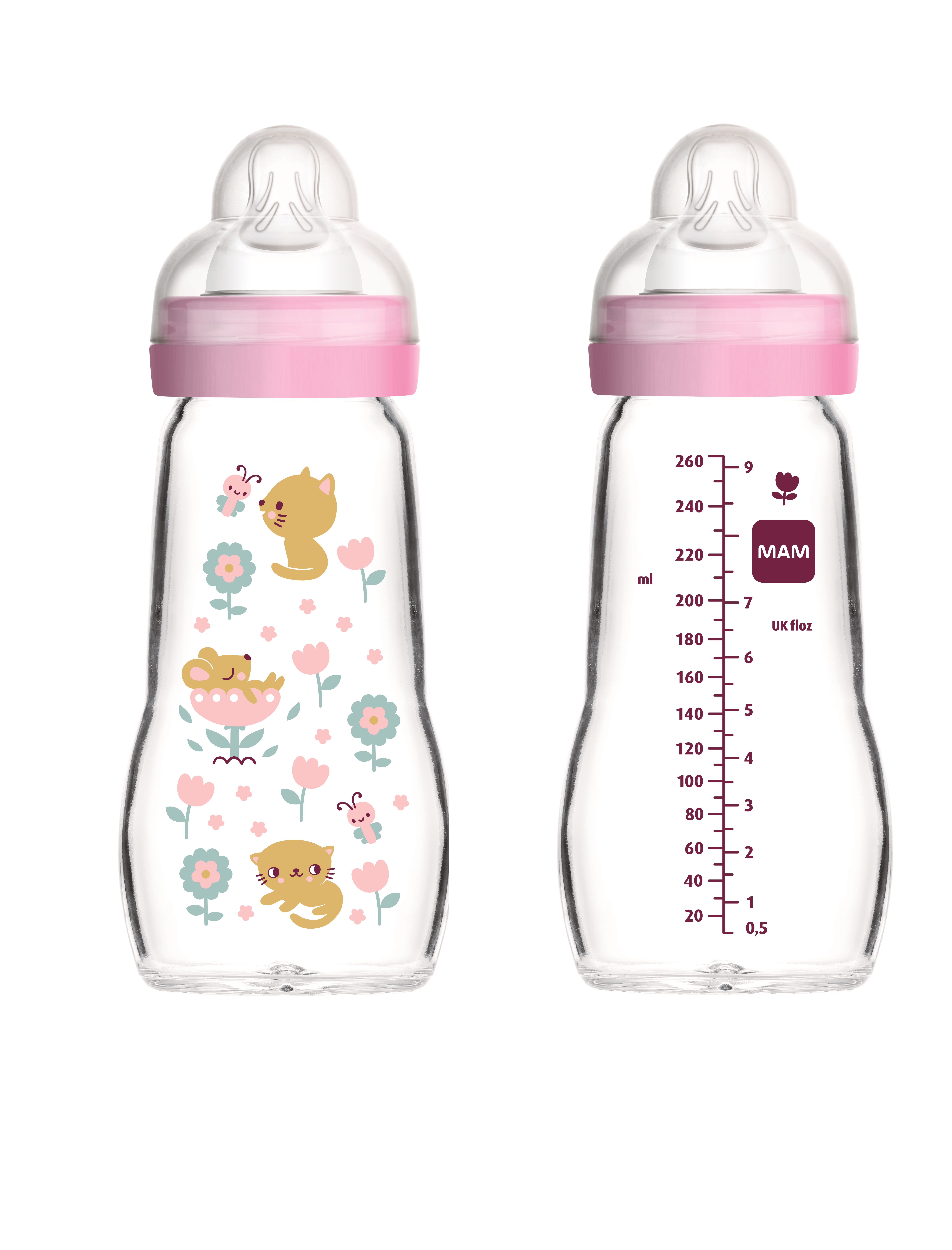 MAM staklena bočica 260 ml 2+mj sort 638053